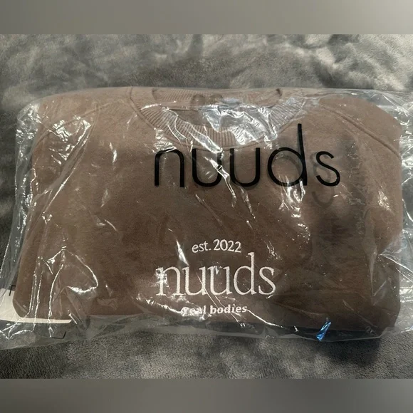 Nuuds BRAND NEW Mocha CrewNeck Sweatshirt w/ Logo - Picture 2 of 5
